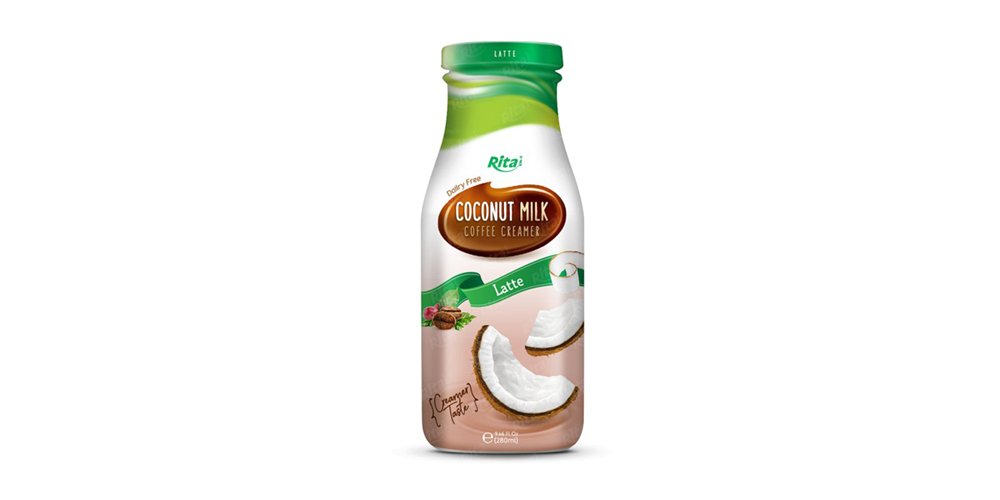 Rita Brand Coconut Milk With Latte Flavor 280ml Glass Bottle 